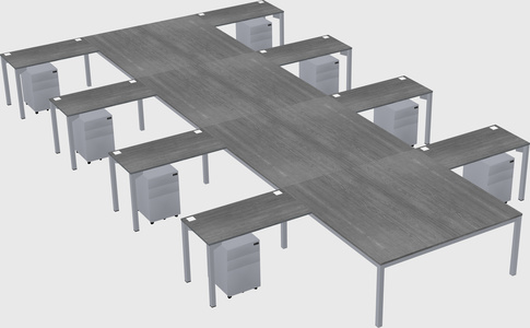 Shared l-shaped desk