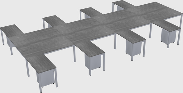Shared l-shaped desk