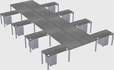 Shared l-shaped desk