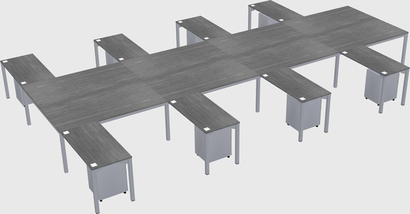 Shared l-shaped desk