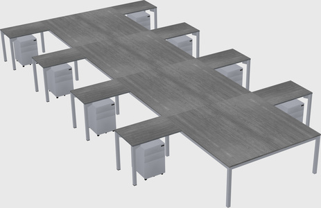 Shared l-shaped desk