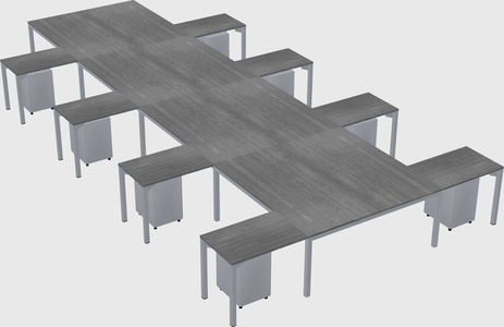 Shared l-shaped desk