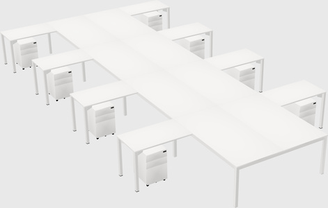 Shared l-shaped desk