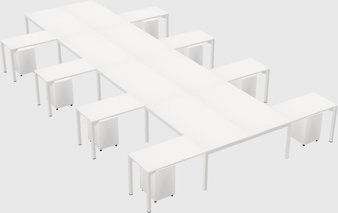 Shared l-shaped desk