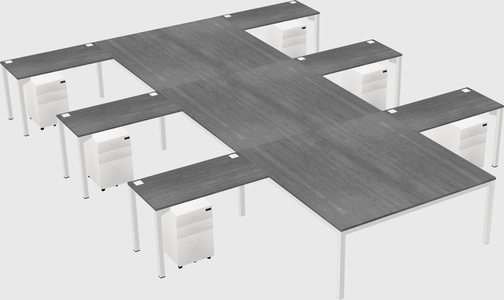 Shared l-shaped desk