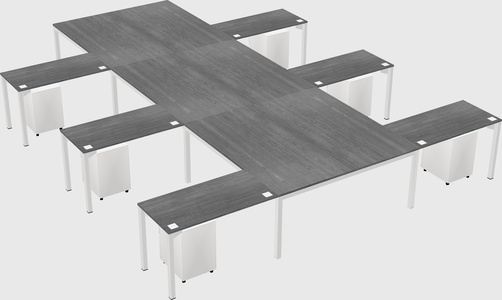 Shared l-shaped desk