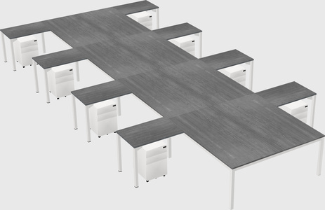 Shared l-shaped desk