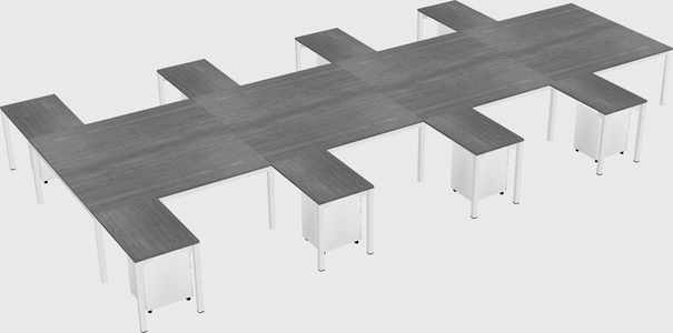 Shared l-shaped desk
