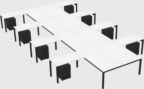 Shared l-shaped desk