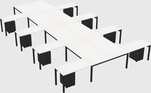 Shared l-shaped desk