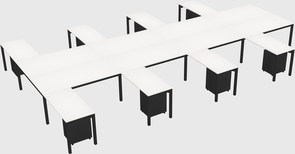 Shared l-shaped desk