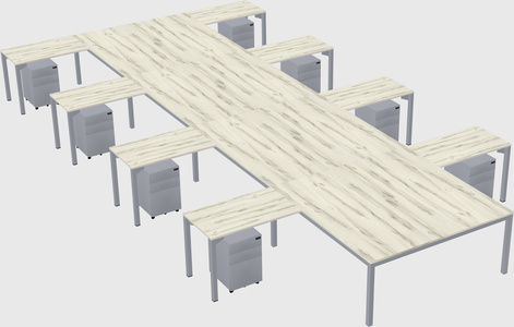 Shared l-shaped desk