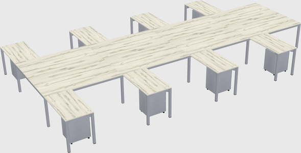 Shared l-shaped desk