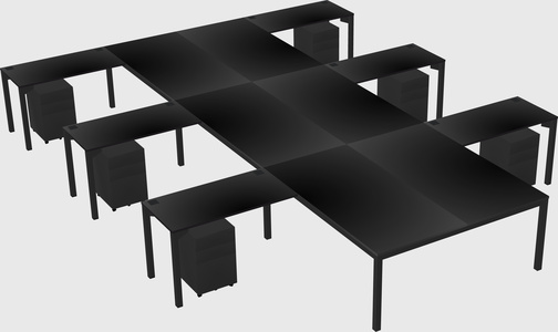 Shared l-shaped desk