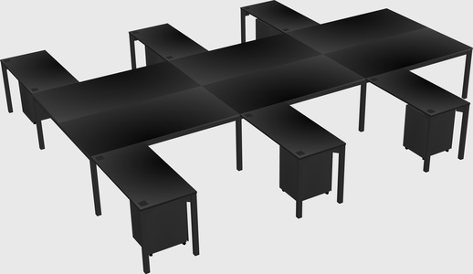 Shared l-shaped desk