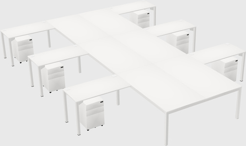 Shared l-shaped desk