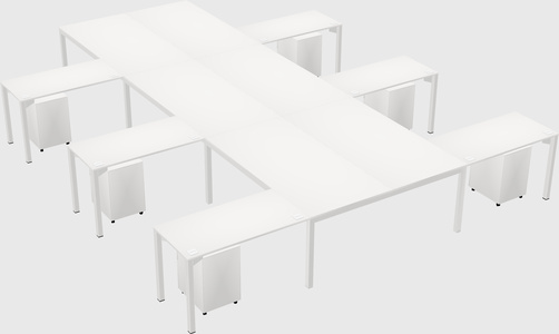 Shared l-shaped desk