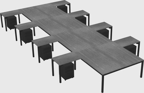 Shared l-shaped desk