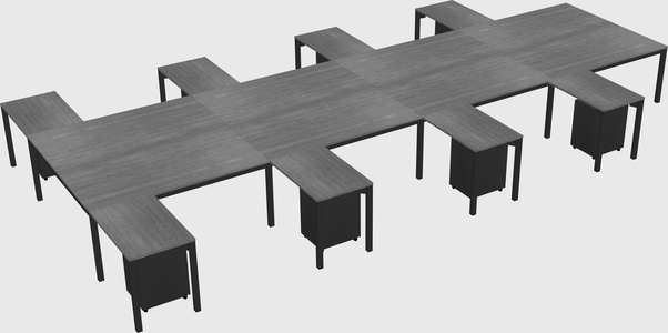 Shared l-shaped desk