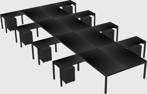 Shared l-shaped desk