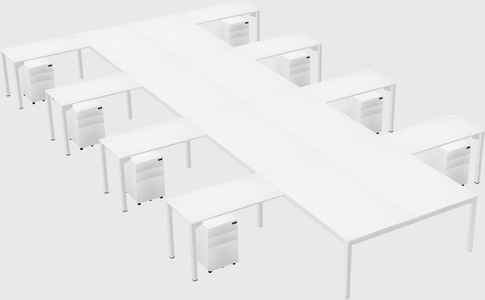 Shared l-shaped desk