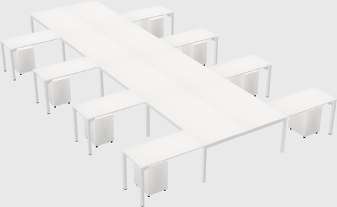 Shared l-shaped desk
