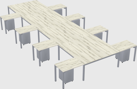 Shared l-shaped desk