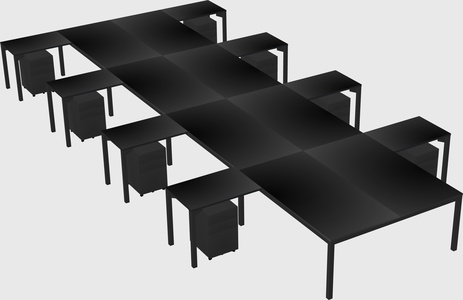 Shared l-shaped desk