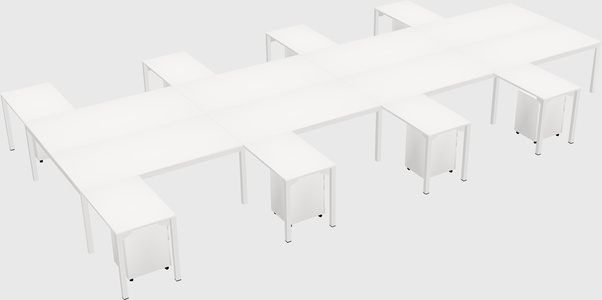 Shared l-shaped desk