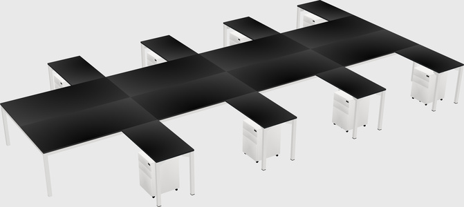 Shared L-shaped Desk