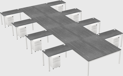 Shared l-shaped desk