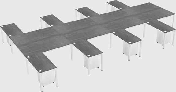 Shared l-shaped desk
