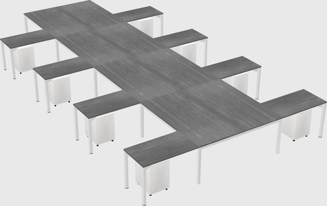 Shared l-shaped desk