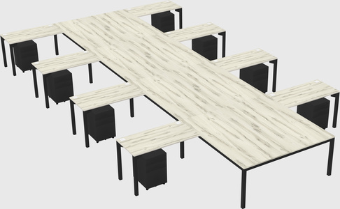 Shared l-shaped desk