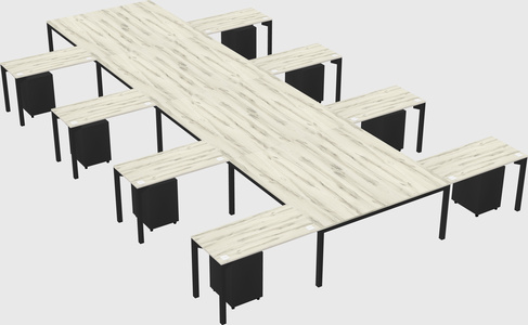 Shared l-shaped desk