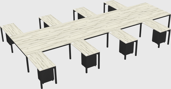 Shared l-shaped desk