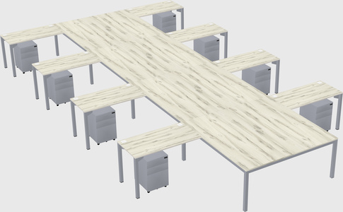 Shared l-shaped desk