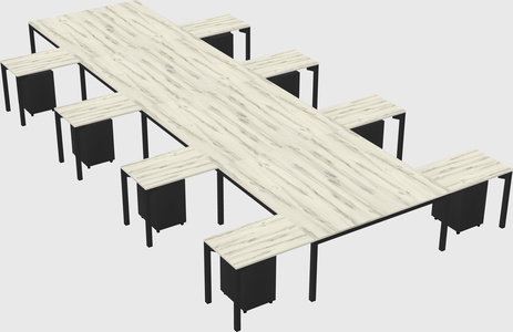 Shared l-shaped desk