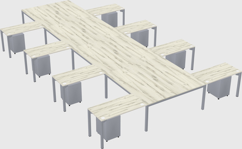 Shared l-shaped desk