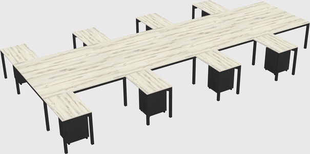 Shared l-shaped desk