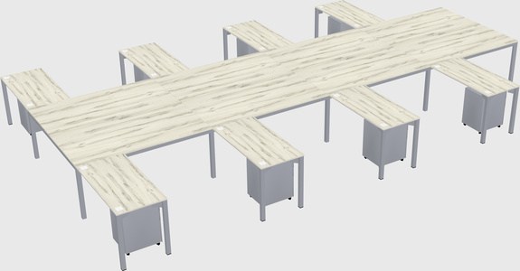 Shared l-shaped desk