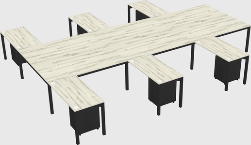 Shared l-shaped desk