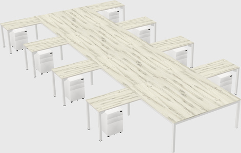 Shared l-shaped desk