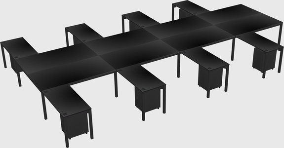 Shared l-shaped desk