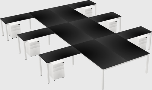 Shared l-shaped desk