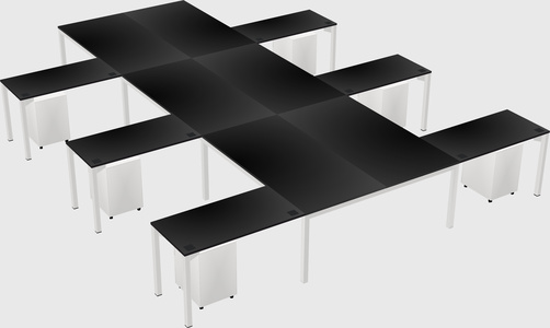 Shared l-shaped desk