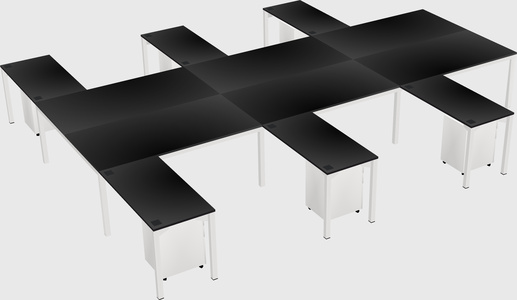 Shared l-shaped desk
