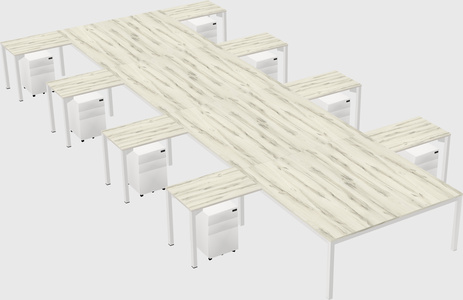 Shared l-shaped desk