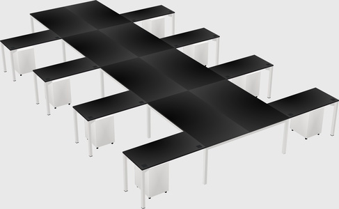 Shared l-shaped desk