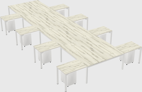Shared l-shaped desk
